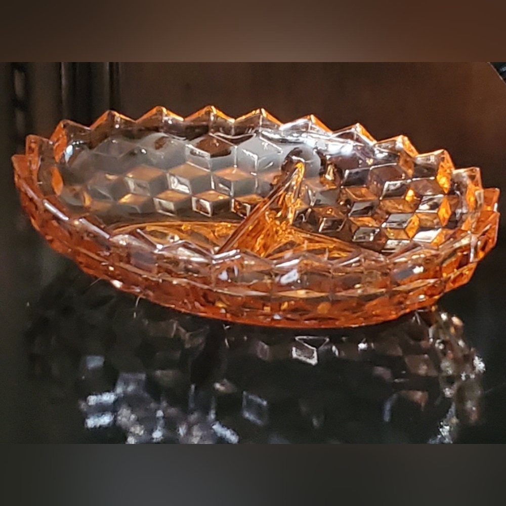 Vntg "Whitehall Peach" 2-Part 10" Oval Dish by Colony - Picture 14 of 16